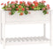 vidaXL - Plantenbak - met - schap - 111,5x54x81 - cm - massief - grenenhout - wit