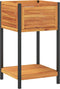 vidaXL - Plantenbak - met - schap - 45x45x80 - cm - massief - acaciahout - en - staal