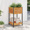 vidaXL - Plantenbak - met - schap - 45x45x80 - cm - massief - acaciahout - en - staal