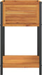 vidaXL - Plantenbak - met - schap - 45x45x80 - cm - massief - acaciahout - en - staal