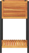 vidaXL - Plantenbak - met - schap - 45x45x80 - cm - massief - acaciahout - en - staal