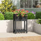 vidaXL - Plantenbak - met - schap - 54x34,5x81 - cm - massief - grenenhout - grijs
