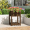 vidaXL - Plantenbak - met - schap - 54x54x81 - cm - grenenhout - honingbruin