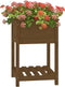 vidaXL - Plantenbak - met - schap - 54x54x81 - cm - grenenhout - honingbruin