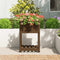 vidaXL - Plantenbak - met - schap - 54x54x81 - cm - grenenhout - honingbruin