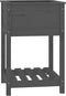 vidaXL - Plantenbak - met - schap - 54x54x81 - cm - massief - grenenhout - grijs