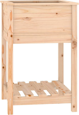 vidaXL - Plantenbak - met - schap - 54x54x81 - cm - massief - grenenhout