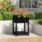 vidaXL - Plantenbak - met - schap - 54x54x81 - cm - massief - grenenhout - zwart