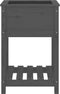 vidaXL - Plantenbak - met - schap - 54x54x81 - cm - massief - grenenhout - grijs