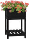 vidaXL - Plantenbak - met - schap - 54x54x81 - cm - massief - grenenhout - zwart