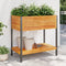 vidaXL - Plantenbak - met - schap - 80x45x80 - cm - massief - acaciahout - en - staal