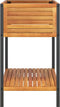 vidaXL - Plantenbak - met - schap - 80x45x80 - cm - massief - acaciahout - en - staal
