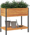 vidaXL - Plantenbak - met - schap - 80x45x80 - cm - massief - acaciahout - en - staal