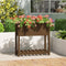 vidaXL - Plantenbak - met - schap - 82,5x34,5x81 - cm - grenenhout - honingbruin