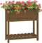 vidaXL - Plantenbak - met - schap - 82,5x34,5x81 - cm - grenenhout - honingbruin