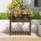 vidaXL - Plantenbak - met - schap - 82,5x34,5x81 - cm - grenenhout - honingbruin