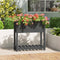 vidaXL - Plantenbak - met - schap - 82,5x34,5x81 - cm - massief - grenenhout - grijs
