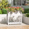 vidaXL - Plantenbak - met - schap - 82,5x34,5x81 - cm - massief - grenenhout - wit