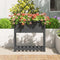 vidaXL - Plantenbak - met - schap - 82,5x34,5x81 - cm - massief - grenenhout - grijs
