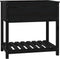 vidaXL - Plantenbak - met - schap - 82,5x54x81 - cm - massief - grenenhout - zwart
