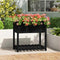 vidaXL - Plantenbak - met - schap - 82,5x54x81 - cm - massief - grenenhout - zwart