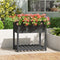 vidaXL - Plantenbak - met - schap - 82,5x54x81 - cm - massief - grenenhout - grijs