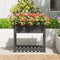 vidaXL - Plantenbak - met - schap - 82,5x54x81 - cm - massief - grenenhout - grijs