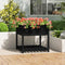 vidaXL - Plantenbak - met - schap - 82,5x82,5x81 - cm - massief - grenenhout - zwart