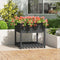 vidaXL - Plantenbak - met - schap - 82,5x82,5x81 - cm - massief - grenenhout - grijs