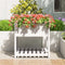 vidaXL - Plantenbak - met - schap - 82,5x82,5x81 - cm - massief - grenenhout - wit
