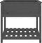 vidaXL - Plantenbak - met - schap - 82,5x82,5x81 - cm - massief - grenenhout - grijs