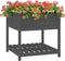 vidaXL - Plantenbak - met - schap - 82,5x82,5x81 - cm - massief - grenenhout - grijs