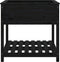 vidaXL - Plantenbak - met - schap - 82,5x82,5x81 - cm - massief - grenenhout - zwart