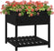 vidaXL - Plantenbak - met - schap - 82,5x82,5x81 - cm - massief - grenenhout - zwart