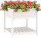 vidaXL - Plantenbak - met - schap - 82,5x82,5x81 - cm - massief - grenenhout - wit