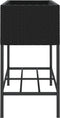 vidaXL - Plantenbak - met - schap - poly - rattan - zwart