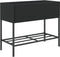 vidaXL - Plantenbak - met - schap - poly - rattan - zwart