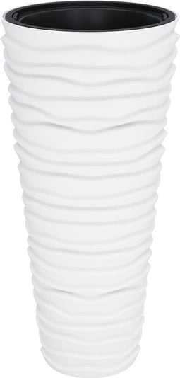 vidaXL - Plantenbak - met - uitneembare - bak - geribbeld - 18/45 - L - PP - wit