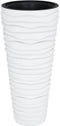vidaXL - Plantenbak - met - uitneembare - bak - geribbeld - 18/45 - L - PP - wit