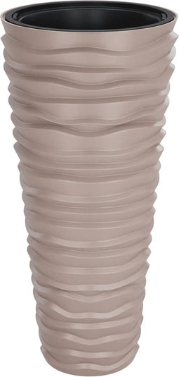 vidaXL - Plantenbak - met - uitneembare - bak - geribbeld - 18/45 - L - PP - mokkakleur