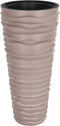 vidaXL - Plantenbak - met - uitneembare - bak - geribbeld - 18/45 - L - PP - mokkakleur