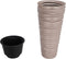 vidaXL - Plantenbak - met - uitneembare - bak - geribbeld - 18/45 - L - PP - mokkakleur