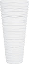 vidaXL - Plantenbak - met - uitneembare - bak - geribbeld - 18/45 - L - PP - wit