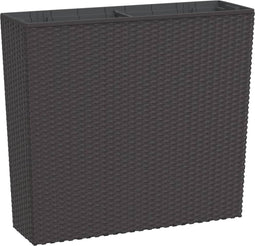 vidaXL - Plantenbak - met - uitneembare - bak - rattan-look - 12/44 - L - PP - bruin