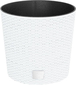 vidaXL - Plantenbak - met - uitneembare - bak - rattan-look - 15/15,3 - L - PP - wit