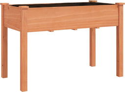 vidaXL - Plantenbak - met - voering - 118x59x76 - cm - massief - vurenhout - bruin