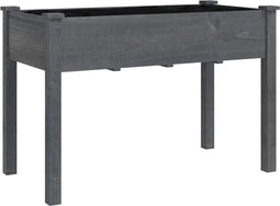 vidaXL - Plantenbak - met - voering - 118x59x76 - cm - massief - vurenhout - grijs