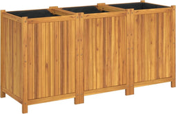 vidaXL - Plantenbak - met - voering - 150x50x75 - cm - massief - acaciahout