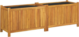 vidaXL - Plantenbak - met - voering - 153x38,5x50 - cm - massief - acaciahout