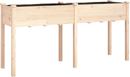 vidaXL - Plantenbak - met - voering - 161x45x76 - cm - massief - vurenhout